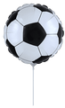 Le ballon en aluminium Flexmetal de 9 pouces à remplir à l'air libre représente un ballon de football classique noir et blanc. Les bâtons sont vendus séparément.