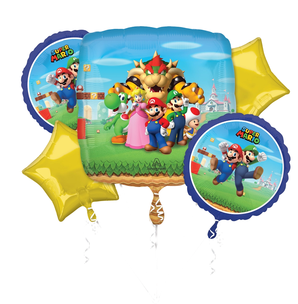 Bouquet Mario Bros Foil Balloon