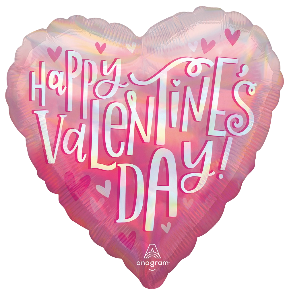 46367 Happy Valentines Day Iridescent Pearl Shine foil balloons anagram 