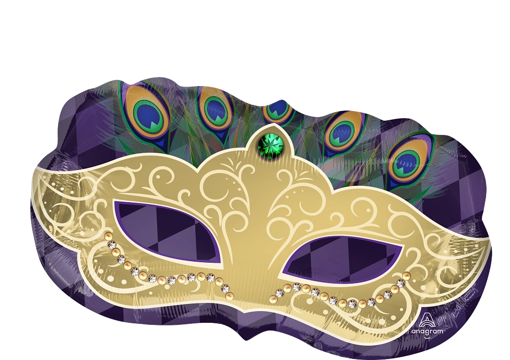 46405 Mardi Gras Mask foil balloons anagram 