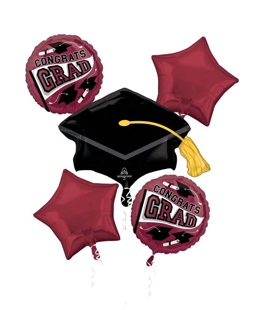 46646 School Colors Be True to Your School Berry foil balloons anagram 