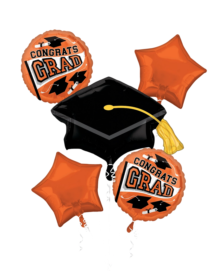 46647 School Colors Be True to Your School Orange foil balloons anagram 