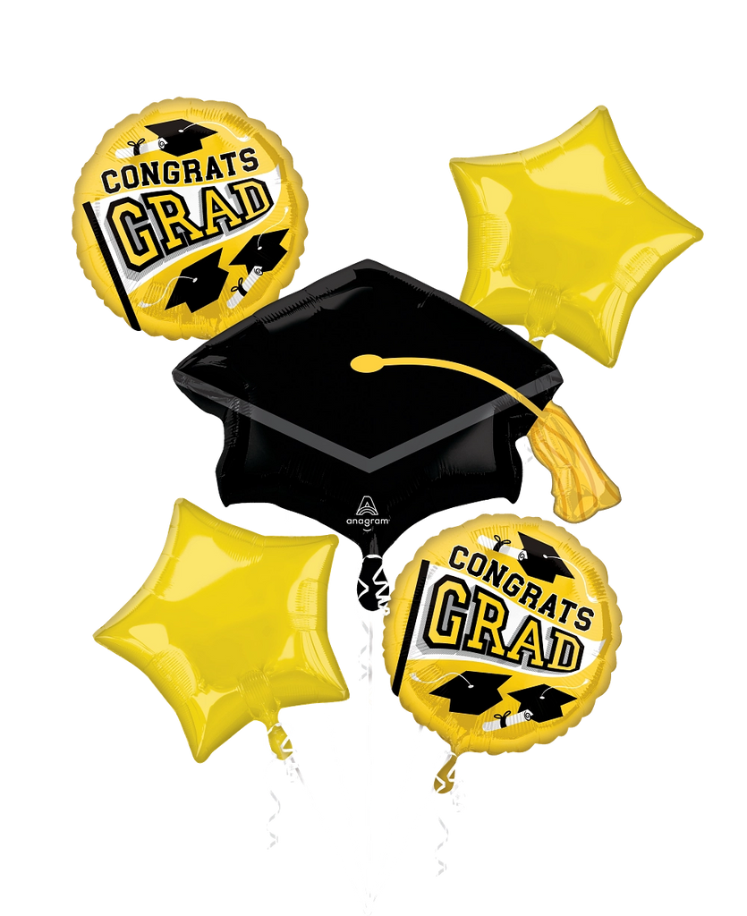 46648 School Colors Be True to Your School Yellow foil balloons anagram 