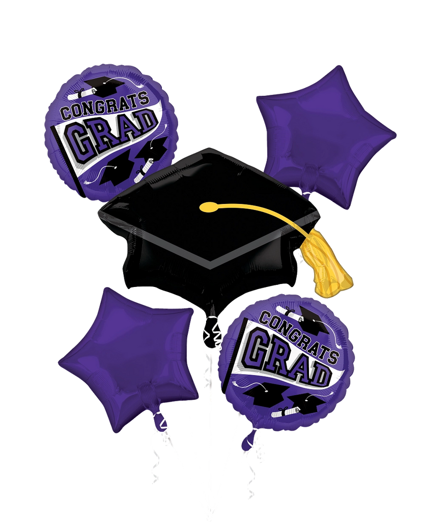 46650 School Colors Be True to Your School Purple foil balloons anagram 