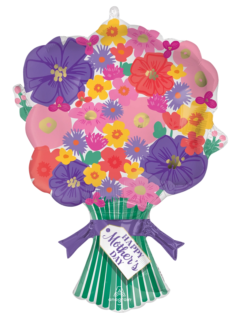46739 Happy Mothers Day Sweet Floral Bouquet foil balloons anagram 