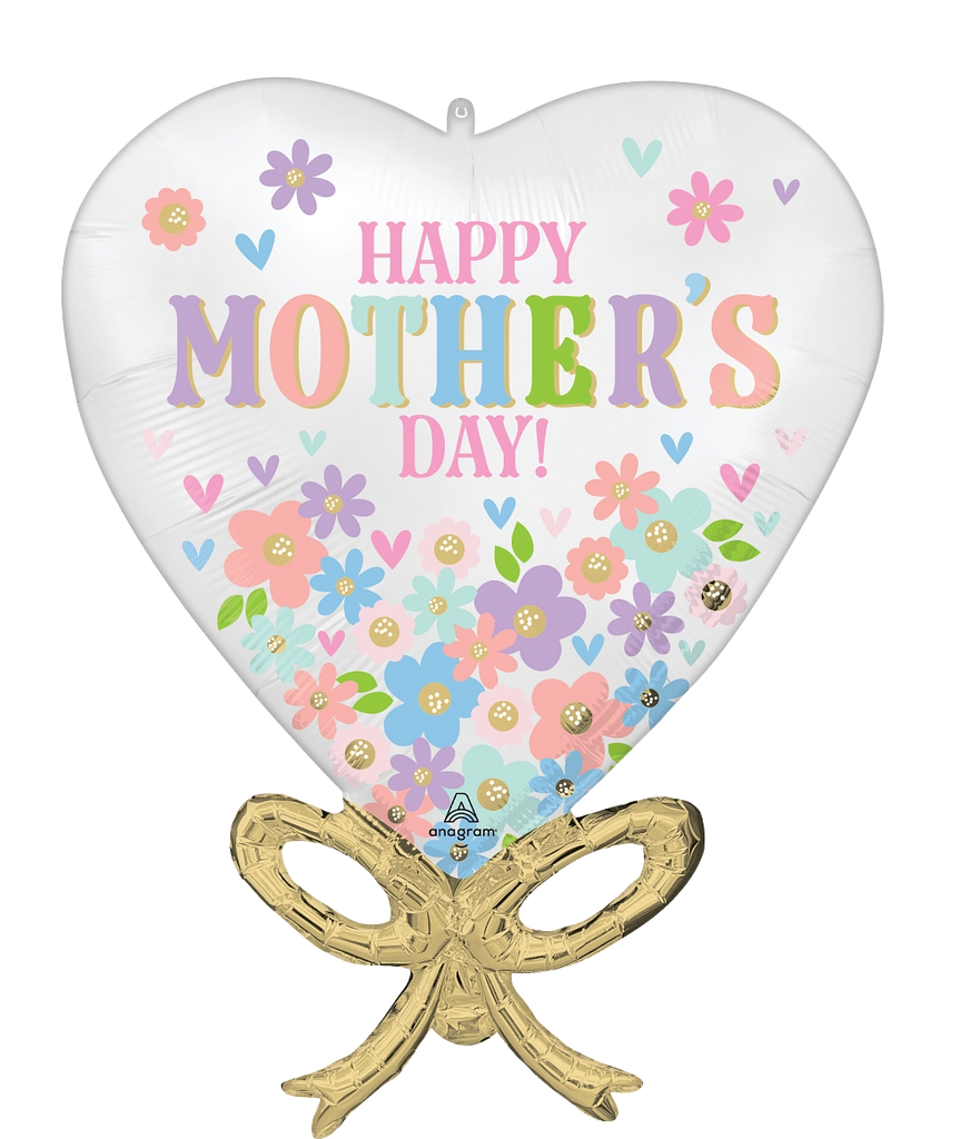 46740 Satin Happy Mothers Day Daisy Chain Bow foil balloons anagram 