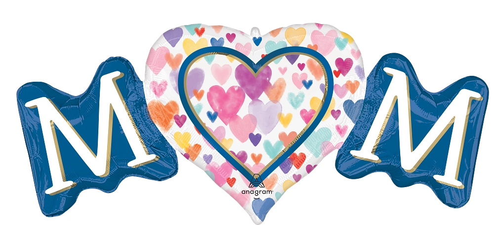 46742 Mom Sprinkled Hearts foil balloons anagram 