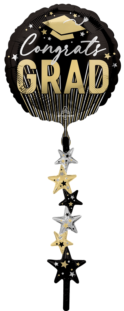 46790 Stripes on Stripes Grad Stars foil balloons anagram 