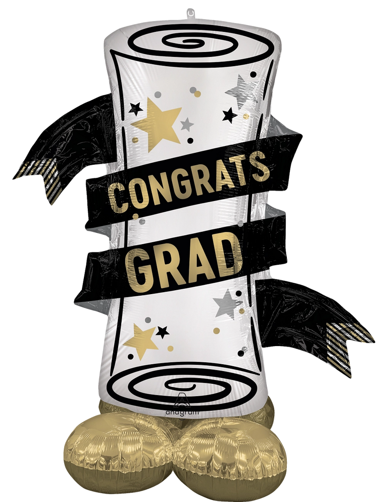 46792 Satin Grad Diploma AirLoonz foil balloons anagram 