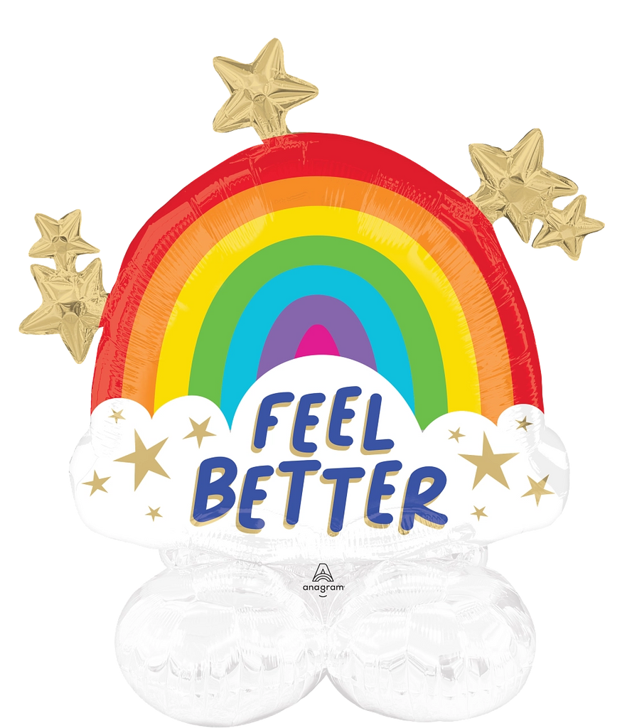 Uninflated 30 Inches Consumer Inflatable AirLoonz Feel Better Rainbow Shine Foil Balloon Manufacturered By Anagram/MD