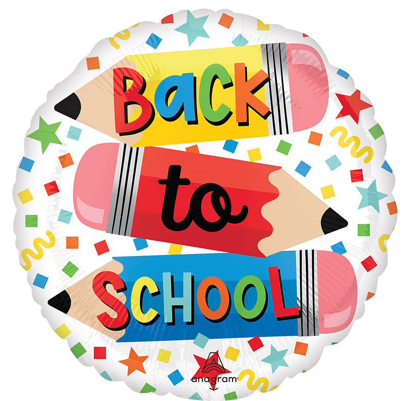 18 Inch Write On Back to School Made by Anagram Uninflated Foil/Mylar Balloon Manufactured by Anagram Balloons International.