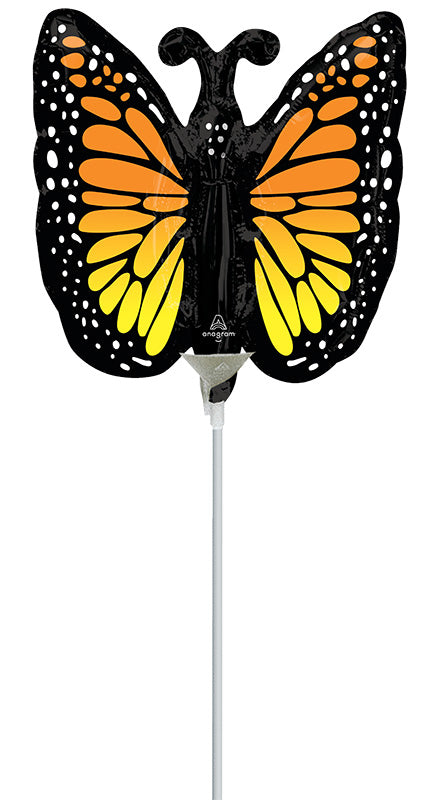 Airfill Only Monarch Butterfly Glow Mini Shape Made by Anagram Uninflated Foil/Mylar Balloon Manufactured by Anagram Balloons International.