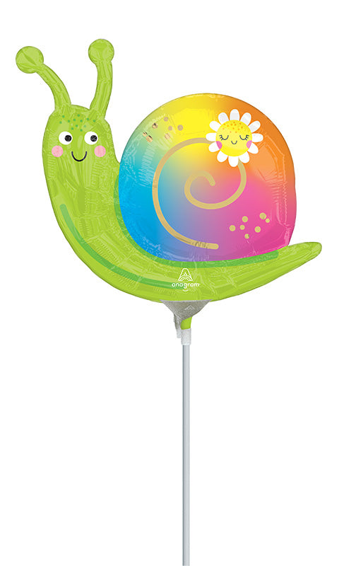 Airfill Only Happy Snail Mini Shape Made by Anagram Uninflated Foil/Mylar Balloon Manufactured by Anagram Balloons International.