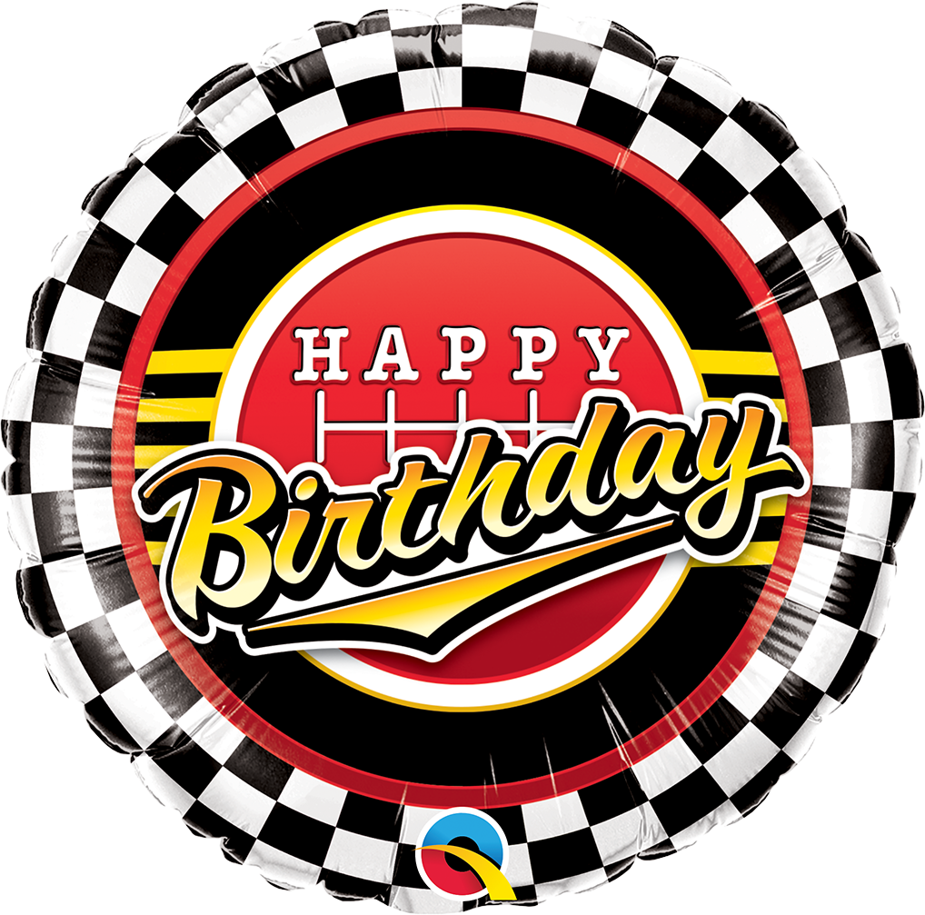 18 Inches Birthday Checkered Pattern Foil Balloon Made by Qualatex
