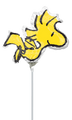 El globo de aluminio Anagram/MD 14.5" Airfill Only Mini Shape Woodstock Snoopy Peanuts the Explorer presenta a Woodstock de Peanuts. Los palos se venden por separado.