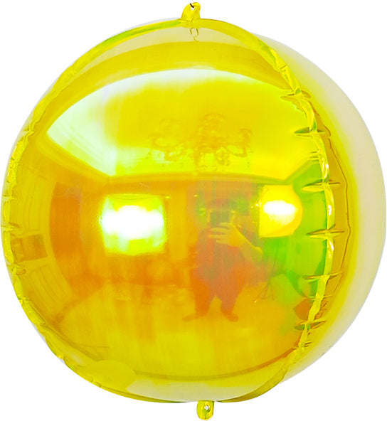 22 Inches Airfill Decor Only Pearl Lustrous Iridescent Yellow Round Sphere Like Orbz Balloons 