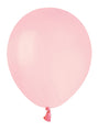 A single inflated 5″ Gemar Latex Balloon in Standard Marshmallow Powder Pink floats serenely against a plain white background.