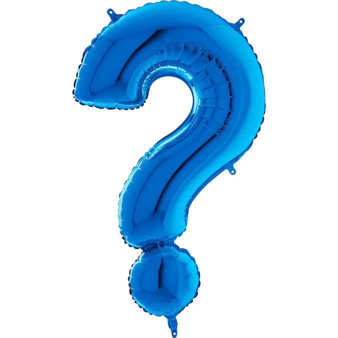 40" Symbol Question Mark Blue Foil Balloon