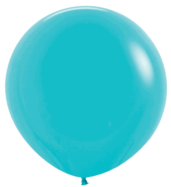 24 Inches Latex Balloons (3 Per Bag) Deluxe Turquoise Blue Sempertex Uninflated