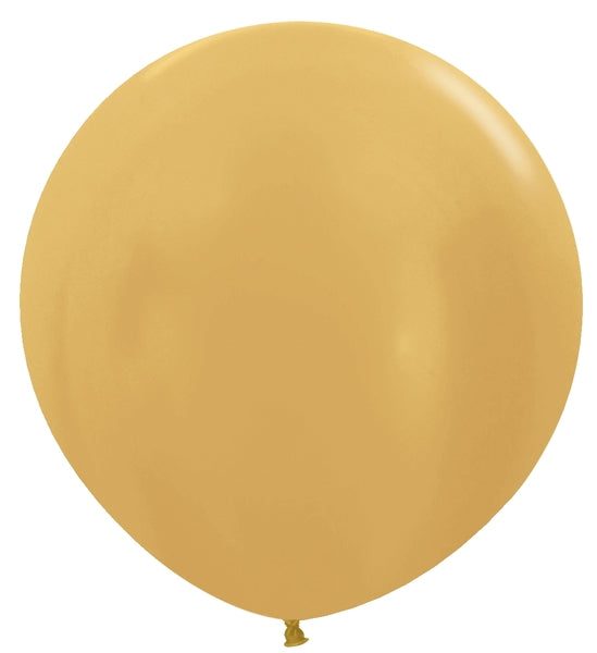 24 Inches Latex Balloons (3 Per Bag) Metallic Gold Sempertex Uninflated