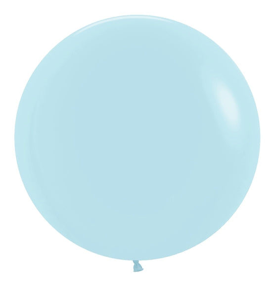 24 Inches Sempertex Uninflated Pastel Matte Blue Latex Balloons (3 Per Bag)