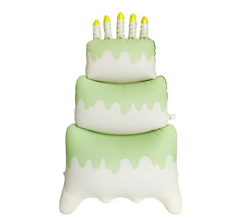 Uninflated 60" Airfill Only Matte Supersize Standing/Sitting Green Cake Made By Colour Wheel