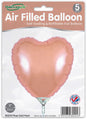 Les ballons Oaktree 9" Rose Gold Heart Foil Balloons (5 par paquet) se remplissent uniquement à l'air avec une valve auto-obturante et une capacité de remplissage.