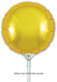 Un ballon doré de 9 pouces en feuille d'Oaktree (gonflage uniquement, valve auto-obturante) est représenté gonflé sur un fond blanc avec un gobelet et un bâton. Le texte ci-dessous se lit comme suit : La coupe et le bâton ne sont pas inclus. Paquet de 5.