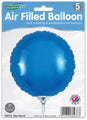 Globos redondos Oaktree de 9" de color azul, rellenables sólo con aire y con válvulas autosellantes. El paquete incluye 5 globos rellenables. Vaso y palito para globos no incluidos.