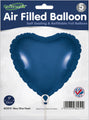 Lot de 5 ballons Oaktree 9" à cœur bleu marine (gonflage uniquement, valve auto-obturante). L'emballage présente un grand ballon à cœur bleu et un emblème du drapeau britannique.