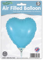 Lot de 5 ballons Oaktree 9" bleu mat en forme de cœur, gonflables uniquement avec des valves auto-obturantes. Rechargeable et fabriqué au Royaume-Uni.