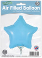 Lot de 5 ballons Oaktree 9" bleu mat en forme d'étoile, gonflables uniquement avec des valves auto-obturantes. Fabriqués au Royaume-Uni et rechargeables.