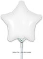 Un globo de papel de aluminio blanco mate en forma de estrella de 9" de la marca Oaktree (sólo llenado con aire, válvula autosellante, 5 por paquete). Vaso y palo no incluidos.