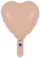 The Oaktree 9" Matte Nude Heart Foil Balloon (5 per pack) is a heart-shaped balloon with a handle, featuring a self-sealing valve, perfect for air filling. It has a pale pink nude shade and is shown isolated on a white background.