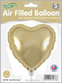 The Oaktree 9" gold silk heart foil balloons come in a pack of 5, are air-fill only, feature a self-sealing valve, and are refillable.