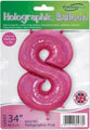 Le ballon Oaktree 34" Number 8 Holographic Pink Foil Balloon est livré avec des instructions de gonflage et comporte un drapeau britannique sur l'emballage pour montrer son design britannique.
