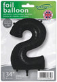 The 34" Number 2 Black Oaktree Foil Balloon is shown in Oaktree packaging, featuring a UK flag logo and instructions to inflate with helium or air.