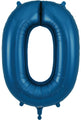 Not Inflated 34" Number 0 Navy Blue Oaktree Foil Balloon Made By Oaktree UK Ltd