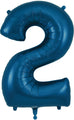 Not Inflated 34" Number 2 Navy Blue Oaktree Foil Balloon Made By Oaktree UK Ltd