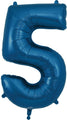 Not Inflated 34" Number 5 Navy Blue Oaktree Foil Balloon Manufactured By Oaktree UK Ltd