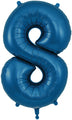 Not Inflated 34" Number 8 Navy Blue Oaktree Foil Balloon Made By Oaktree UK Ltd