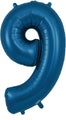 Not Inflated 34" Number 9 Navy Blue Oaktree Foil Balloon Manufactured By Oaktree UK Ltd