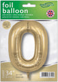 The Oaktree 34" Number 0 Silk Gold Foil Balloon comes packaged with a British flag icon and instructions for inflating with helium or air.
