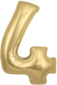 Not Inflated 34" Number 4 Silk Gold Oaktree Foil Balloon Manufactured By Oaktree UK Ltd