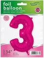 El globo de foil Número 3 New Pink Oaktree de 34" de Oaktree es perfecto para la decoración de fiestas de cumpleaños y se puede inflar con helio o aire. Viene en un paquete con la etiqueta "Giant 34" y "OaktreeUK".