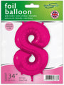Le ballon Oaktree 34" Number 8 New Pink Foil Balloon est doté d'un grand design qui attire l'attention et d'étiquettes de gonflage claires - idéal pour les célébrations remarquables.