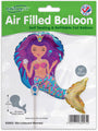 Le mini-ballon Oaktree 16" irisé représente une jolie sirène couronnée aux cheveux violets. Remplissage à l'air uniquement (bâtonnets vendus séparément), auto-scellant et rechargeable - parfait pour les décorations de fêtes de sirènes.