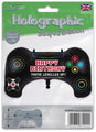 Célébrez l'anniversaire d'un joueur avec le ballon en feuille holographique Oaktree 31", en forme de manette noire avec des boutons colorés et "HAPPY BIRTHDAY YOU'VE LEVELLED UP" en police pixelisée - parfait pour les fêtes sur le thème des jeux vidéo.