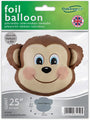 The 25" Oaktree Shape Cute Monkey Metallic balloon, packaged with “Oaktree” and “foil balloon” logos and inflation instructions, is perfect for a jungle-themed party. Suitable for filling with helium or air.