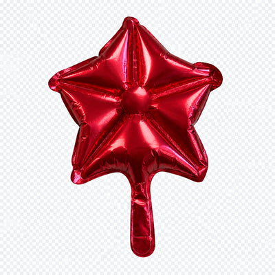 9″ Airfill Only Metallic Red 5-Point Star Foil Balloon.